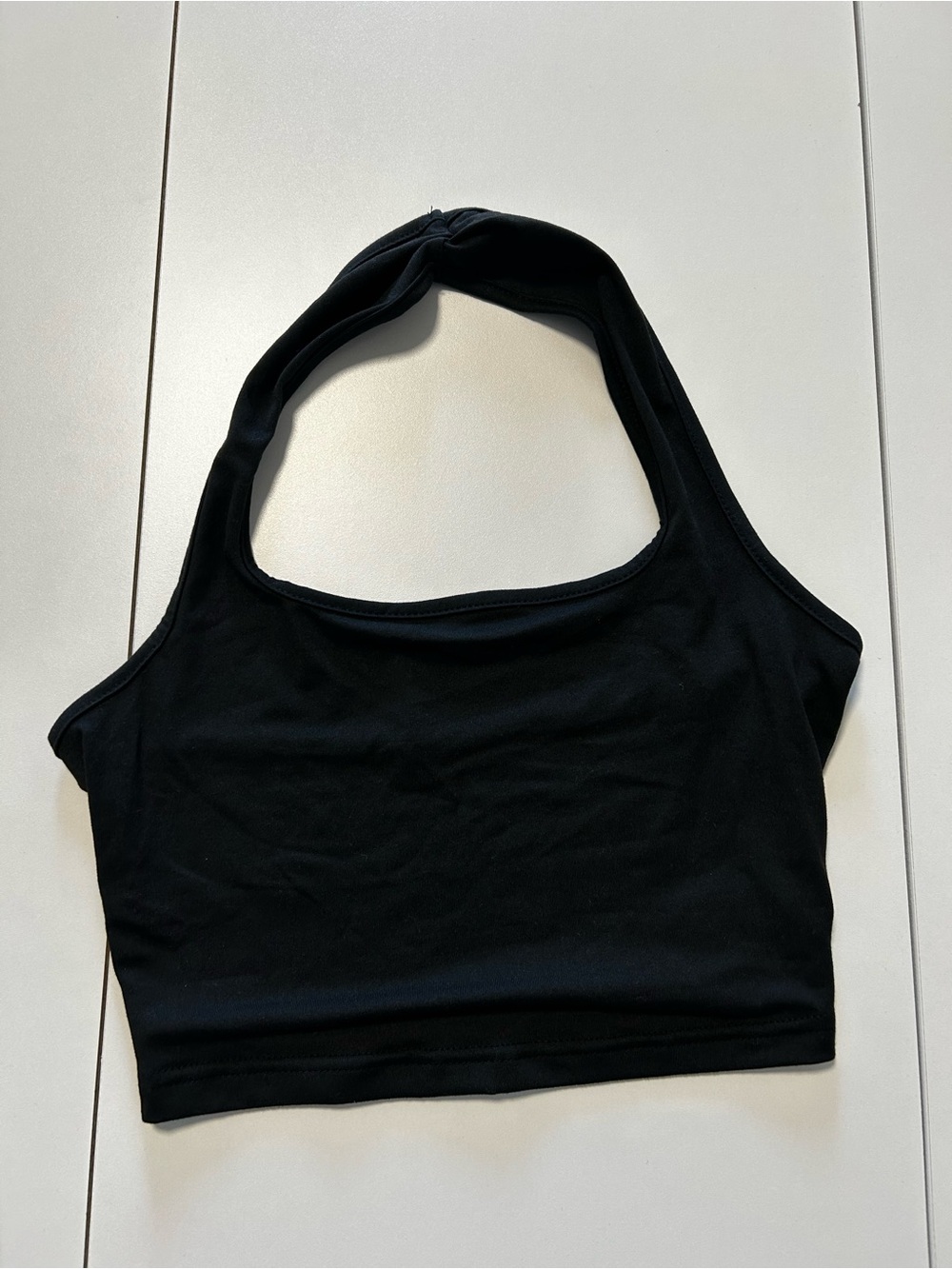 SHEIN Black Halter Crop Top